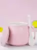 Creative personality ceramic mug with lid spoon trend breakfast milk cup Household coffee cup Women's water cup custom