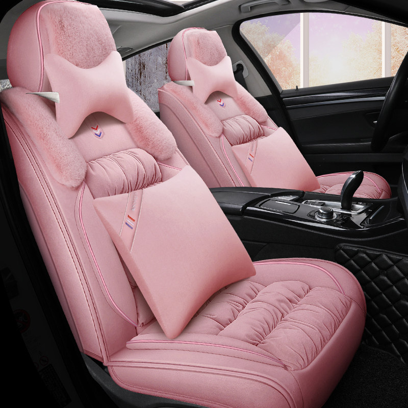 Winter short plush car cushion down warm thickened trolley special seat cushion completely surround the car seat cover