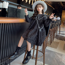 Girls' long-sleeved loose children's dress Chunqiu-scaling skirt 2022 new autumn dress 12 years old