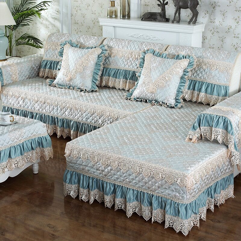 European sofa pad four seasons general cloth lace anti-slip simple modern sofa set full cover cover