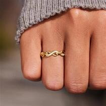 Cross-border hot selling s925 sterling silver infinite chain lucky 8 ring for women simple fashion European and American style personalized index ring