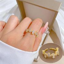 Branch Zircon Fashion Ring Opening Adjustable Simple Hand Jewelry Japanese Ring Couple Ring