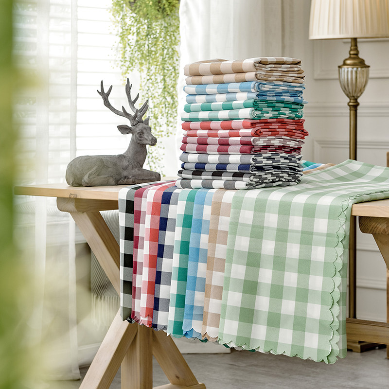 Pastoral plaid tablecloth picnic cloth hotel tea table cloth tablecloth kindergarten waterproof and oil-proof disposable tablecloth cloth