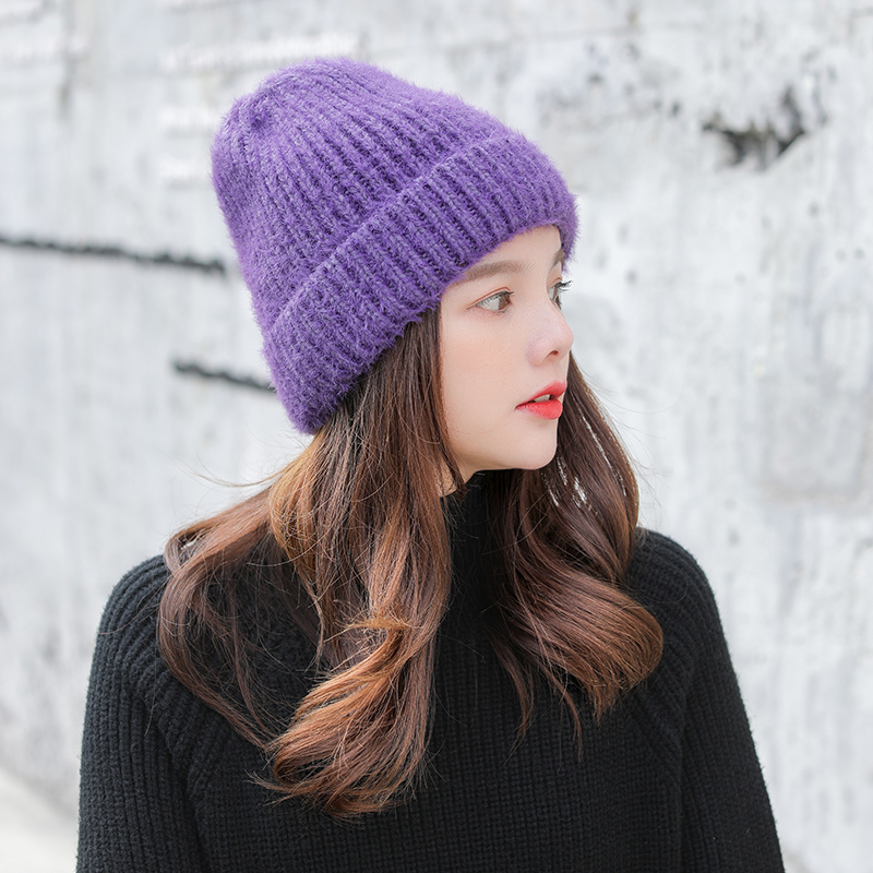 Hat female autumn and winter Korean version all-match cute ear protection knitted hat couple wool hat male street tide winter ins cold hat