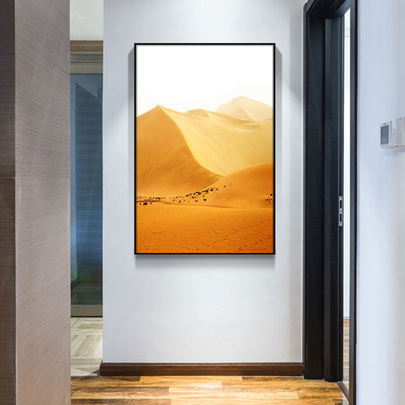 Hand Painted Oil Painting Nordic Decoration Painting Living Room Sofa Background Wall Hanging Painting Xuanguan Mural Desert Camel Wind Scape Painting