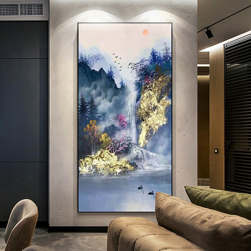 Hand Painted Scenery Oil Painting Hyun Guan Gangway Wall Painting Corridor Decoration Painting New Chinese Landscape Painting Villa With Big Hanging Paintings