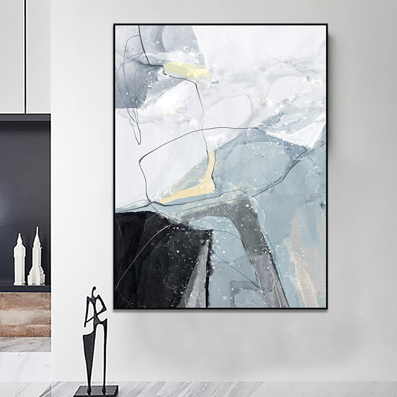 Hand-painted oil painting abstract painting corridor porch decorative painting modern minimalist background wall hanging painting aisle staircase mural