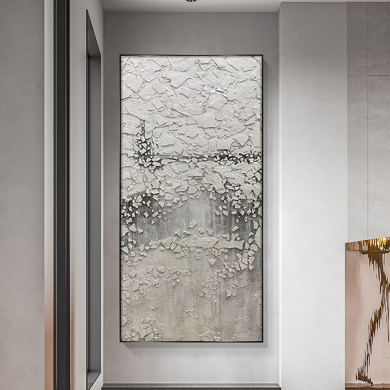 Hand-painted oil painting abstract painting porch decorative painting vertical version modern minimalist texture painting corridor aisle background wall painting