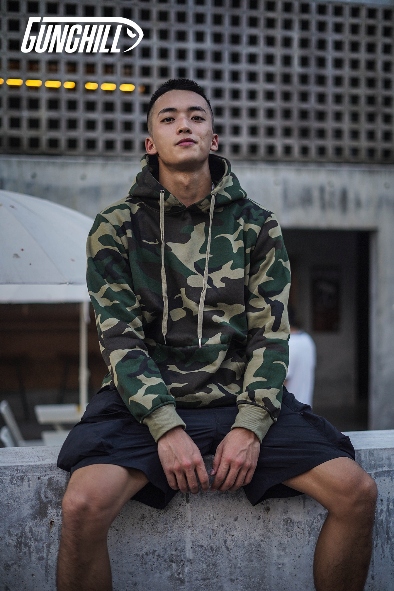 GUNCHILL military style retro hooded camouflage sweater couple street velvet thickening original loose hoodie tide