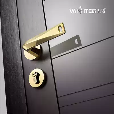 Westant door lock indoor bedroom door lock magnetic suction Golden silent light luxury door handle door lock wooden door lock lock