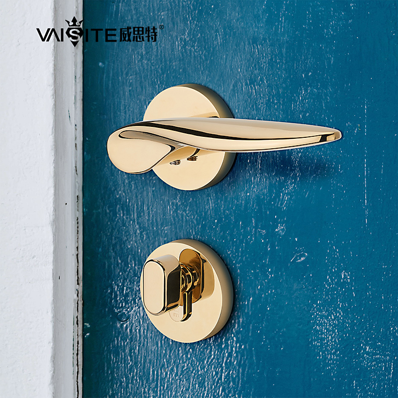 Westout golden door lock indoor light luxury door handle household wooden door lock Nordic silent lock house door lock two-piece Lock