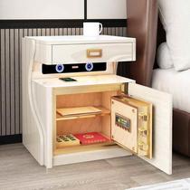 Safe bedside table integrated modern minimalist bedroom smart bedside light luxury slate home lockable storage cabinet