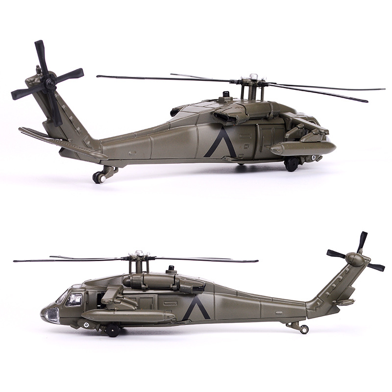 Huaichi Play in US Military Black Hawk Helicopter Handsome Children Toy Alloy Plane Simulation Model Pendulum