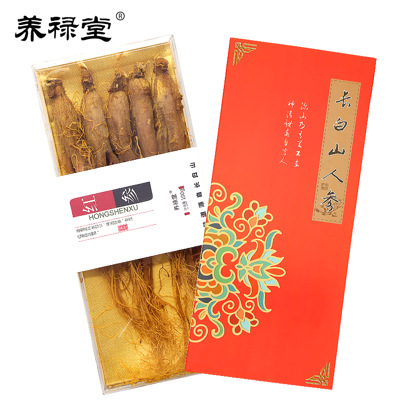 Northeast Teryield red ginseng whole branch 8 years Long white Mountain Ginseng Mountain Ginseng Ginseng Gift Box Red Ginseng Slices Whole Branches Without Added Sugar