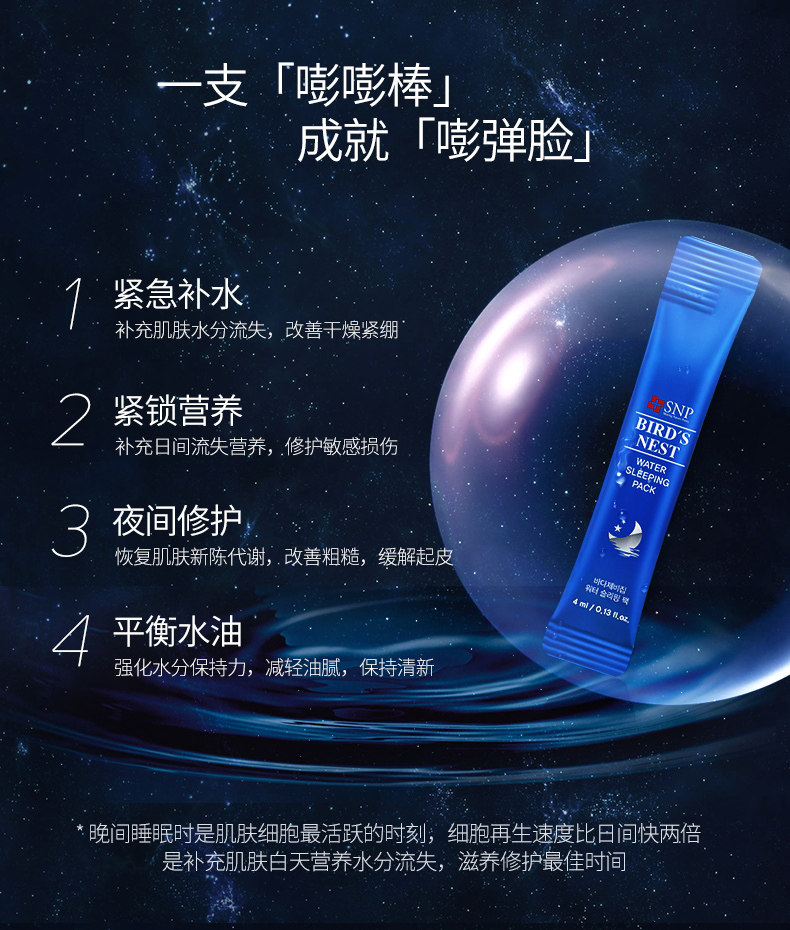 韩国 SNP 海洋燕窝 免洗睡眠面膜 4ml*20支 图3