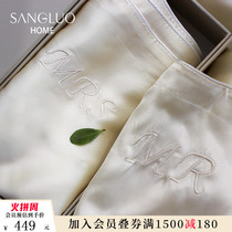 SANGLUO sanglo silk pillowcase embroidery wedding pair pillowcase mulberry silk double-sided pillowcase couple gift