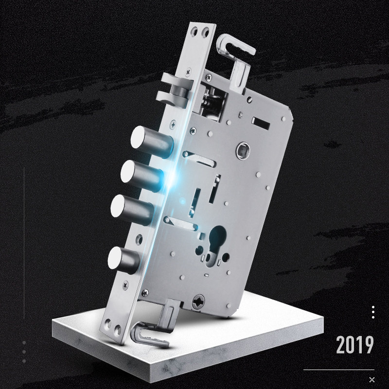 Security door lock body machinery single live double live double quick square tongue cylindrical heaven and earth hook lock to look forward to the universal and universal