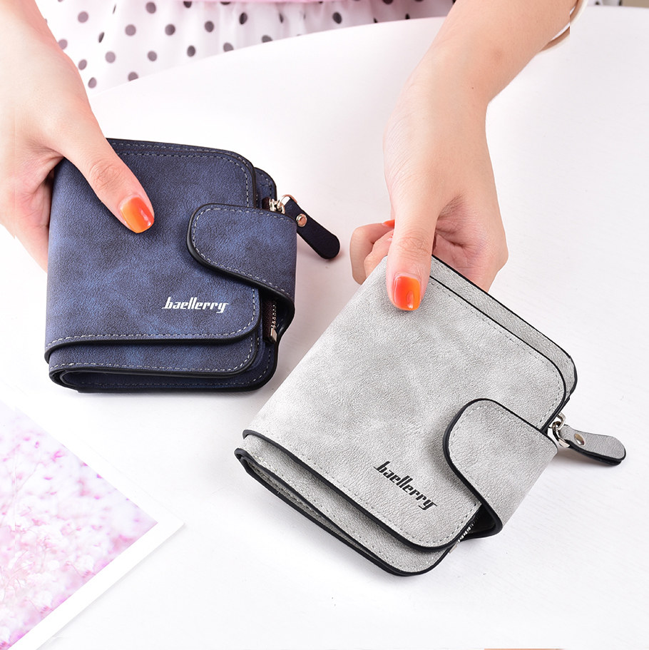 Benlei wallet female short student Korean version cute little ck simple driver's license change bag retro matte new