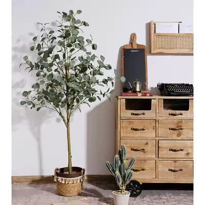 Simulation green plant potted Nordic ins Wind eucalyptus large fake plant money leaf ornaments interior decoration tree