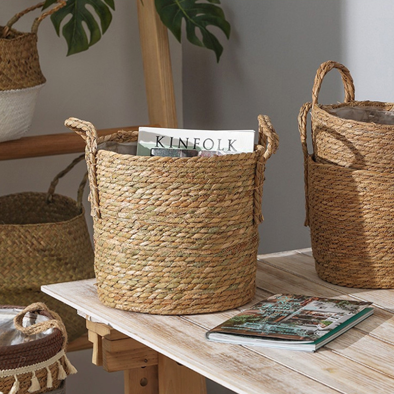 Nordic Sea Grass Woven Flower Basket Home Living Room Violin Leaves Flower Basket flower basket Woven Hand Woven Flower-planter Flower Pots Home-Taobao