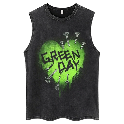 cuwu Ретро жилет, майка топ, футболка без рукавов, в американском стиле, свободный крой