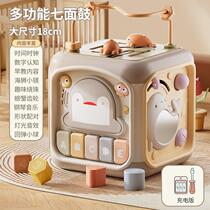 Childrens educational toys are given to boys and girls aged 0 to 1 years old polyhedral music drums infant early education hand drums