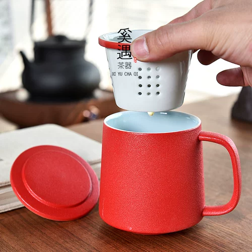 奚遇 Свадебные пары на чашке керамика красная чашка покрытие подарочной коробки для брака новичок водяной кубок DIY Custom