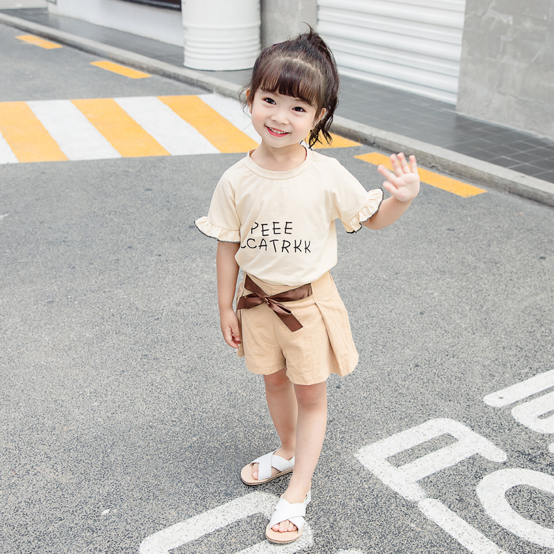 2019 bé gái tay ngắn 1 hè 0 hè 2 bé mặc 3 năm rưỡi phiên bản Hàn Quốc của bộ đồ thời trang nữ mới thủy triều cho bé - Phù hợp với trẻ em quần áo bé trai