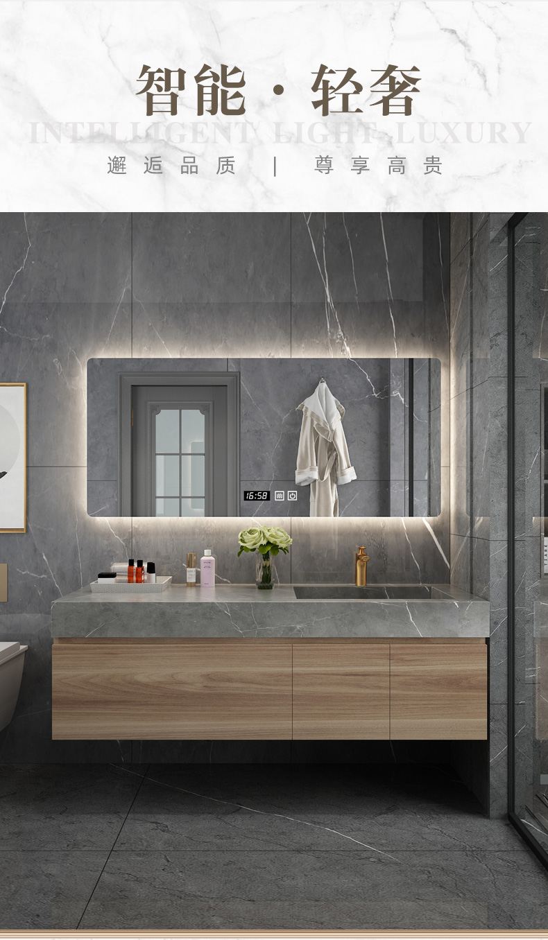 (Designer custom) light luxury bathroom cabinet combination modern simple dressing room washbasin wash basin