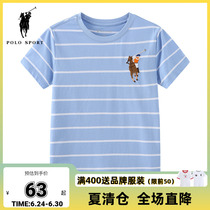 polo sport boy t-shirt child pure cotton blouse child clothing polo shirt short sleeve 2022 summer new stripes