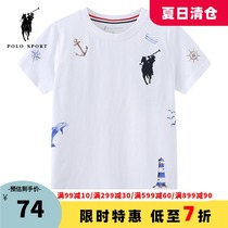 polosport Childrens clothing Childrens t-shirt Short-sleeved boys printed t-shirt polo shirt 2021 summer breathable top