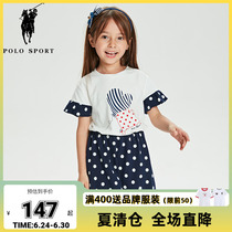 polosport girl suit children two sets 2021 summer new CUHK youngster polo fairyboy dress