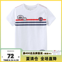 polosport boy t-shirt child short sleeve 2021 summer new pint male baby pure cotton striped loose blouse