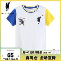 polosport boy t-shirt child half sleeve 2021 summer dress New pint pure cotton embroidered thin blouse shirt