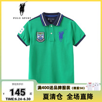 polosport boy t-shirt child polo shirt CUHK boy short sleeve 2022 Summer new male baby blouse