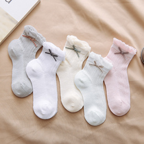 Girls socks spring and summer thin lace bow Princess socks girls summer baby spring and autumn children breathable socks