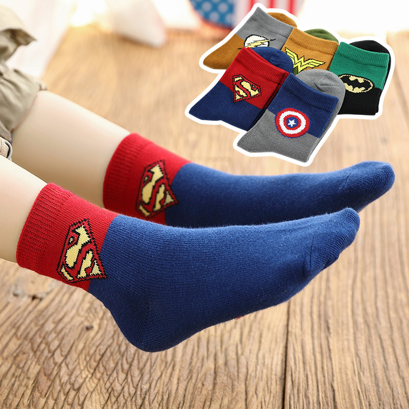 Children's socks autumn and winter pure cotton mid-tube boys and girls spring and autumn thin section tide boys 3-9-12 years old children cotton