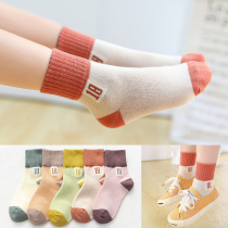 Girls socks pure cotton tube socks spring and autumn thin section of the big virgin girl autumn and winter 5-7-9-12-year-old student cotton socks