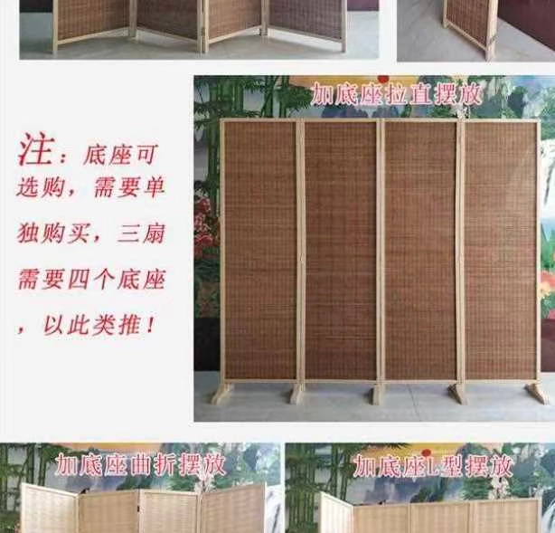 Cửa trượt màn hình di động Trung Quốc gỗ rắn tre đan màn hình gấp di động vách ngăn phòng khách phòng ngủ văn phòng - Màn hình / Cửa sổ