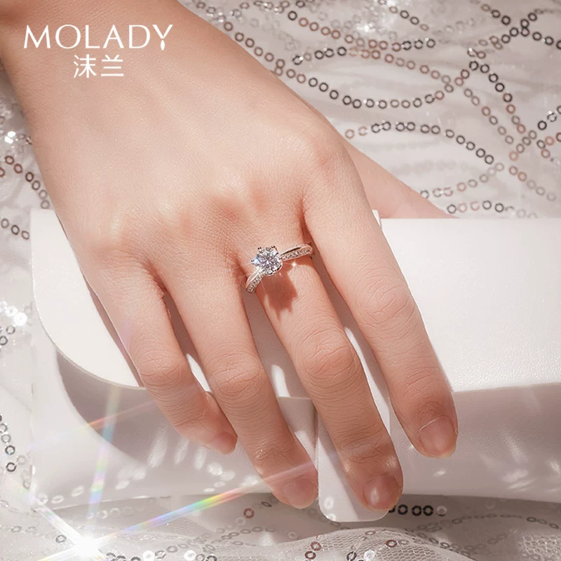 Wedding ring, one carat, 925 sample silver, Birthday gift
