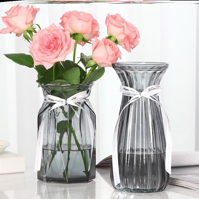 Ins Bắc Âu phòng khách sáng tạo hydroponic bình thủy tinh hoa trong suốt tẩy đơn giản hiện đại cắm hoa khô trang trí lọ hoa.