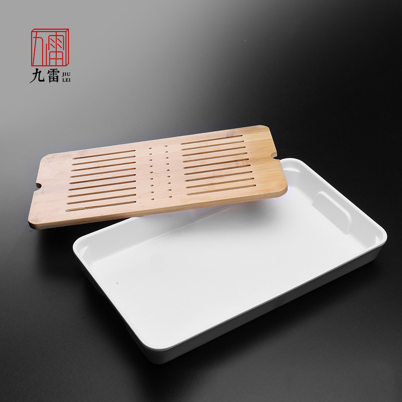 Nine Ray home square tea tray Dense Amine Bamboo Pasta flush with water dry foam tray Easy bubble tray