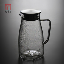 Jiulei Japanese-style hammer pattern heat-resistant glass cold water kettle Large explosion-proof household cold plain water kettle Juice tie pot