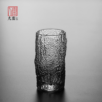  Jiulei Japanese-style early snow water pattern cup thickened glass high temperature resistant art wine glass Teacup water cup Beer cup