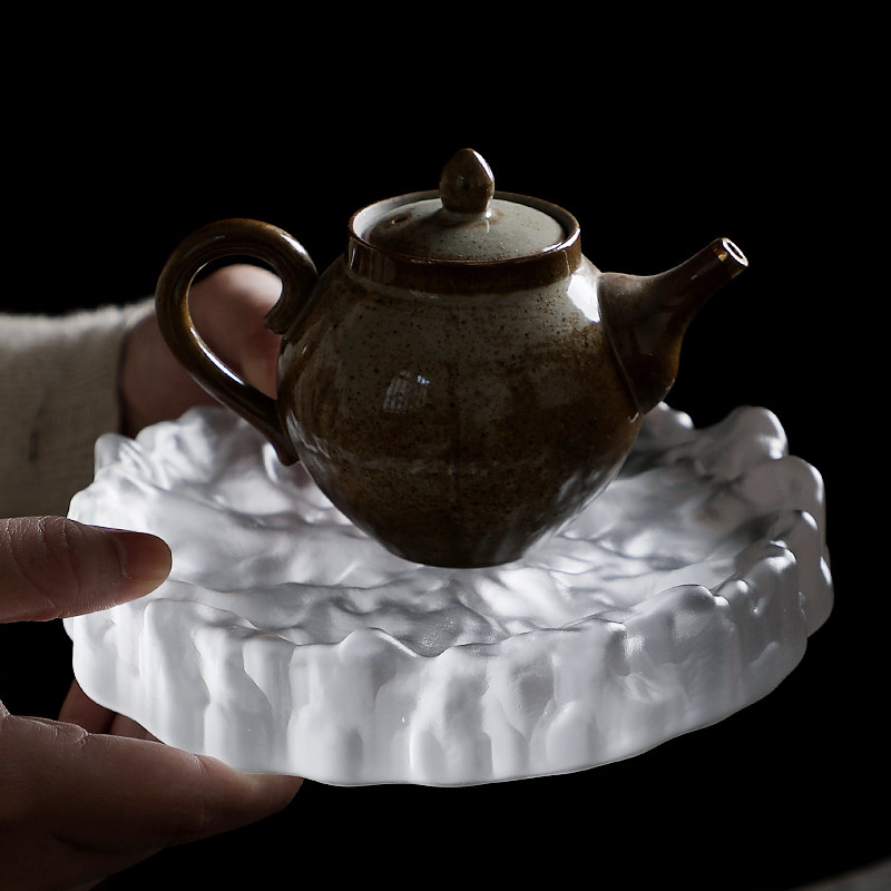 Day-style glazed retro handmade frosted pot bearing fruit pan sushi pan teapot dry foam tray small tea tray