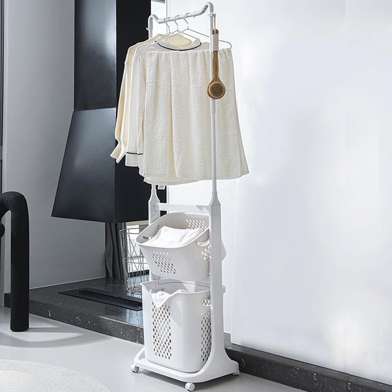 Hanging clothes hanger floor bedroom minimalist modern light lavish clothes hanger Home Easy single lever type mobile indoor cloak holder