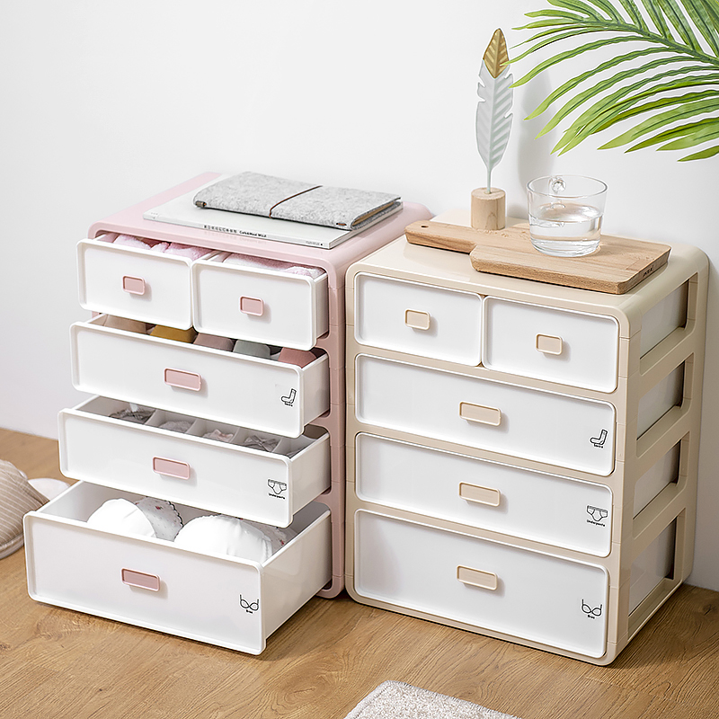 Underwear underwear socks storage box drawer type three-in-one bra socks storage artifact household grid finishing box