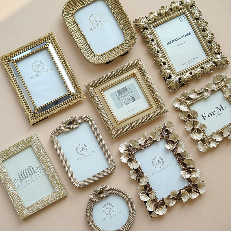 Zhimei's creative resin photo frame hanging wall setting platform Nordic modern photo wall wedding photo frame combination