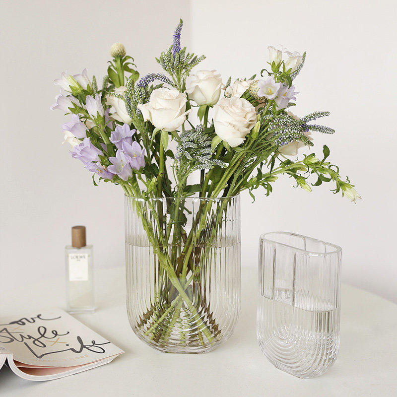 Zhimeijia Hydroponic Glass Vase Ins Wind Dry Flower Flower Arrangement Hydroponic Vessel Net Red Vase Ornament