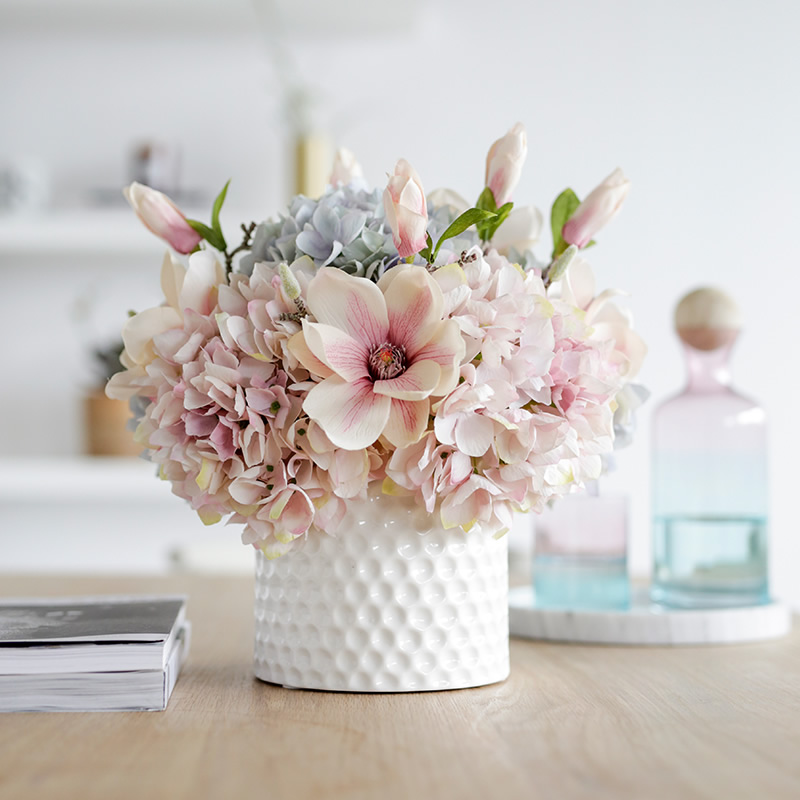 Gardenia beauty home (original design)Hydrangea simulation flower vase large set Living room decoration tea table table flowers